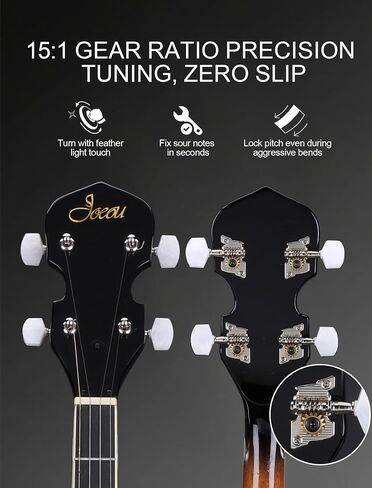 ALLSET 5 String Acoustic Banjo، الحجم الكامل 38 بوصة موالف خامس مُجهز | رأس ريمو وجسم ماهوجني | مجموعة المبتدئين الكاملة + حقيبة الحفلة/الموالف | أفضل هدية للبالغين والمراهقين المبتدئين in Kuwait