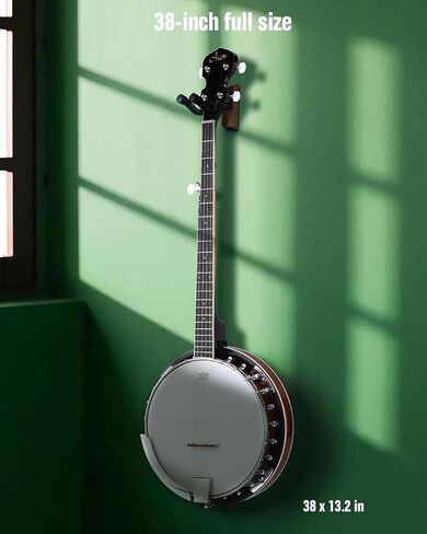 ALLSET 5 String Acoustic Banjo، الحجم الكامل 38 بوصة موالف خامس مُجهز | رأس ريمو وجسم ماهوجني | مجموعة المبتدئين الكاملة + حقيبة الحفلة/الموالف | أفضل هدية للبالغين والمراهقين المبتدئين in Kuwait