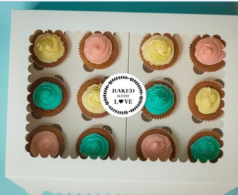 Baked with Love Stickers,Homemade/Handmade with Love Baking Labels for Bakeries,Weddings,Baby Showers (Brown, 1.5) in Saudi Arabia