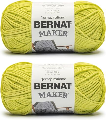 Bernat Maker Coral Yarn - 2 Pack of 250 g / 8.8 oz - 75% Cotton 25% Nylon - #5 Bulky - 290m /317Yards - for Knitting, Crochet and Amigurumi in Saudi Arabia