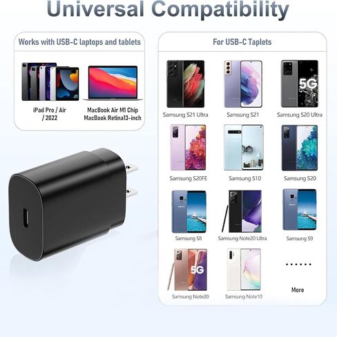 كتلة الشحن السريع من النوع C ، 45W شاحن سريع الشاحن USB C Charger Clock for Sumsung S25 Ultra/S25/S24/S23/S22/S23ULTRA/S23/S23+/S22ULTRA/S21 ، وأكثر من 2-pack】 in Kuwait
