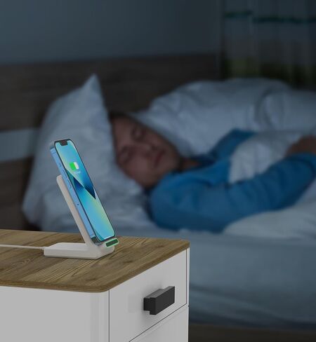Fast Wireless Charging Stand, 15W Fast Charging Stand with Adapter for Samsung Galaxy S24/S24+/S24 Ultra/S23/S22/S21/S20/S10/Note, for iPhone 16/15/14/13/12/11/XR, for Pixel 9/8/7, and More. in Kuwait
