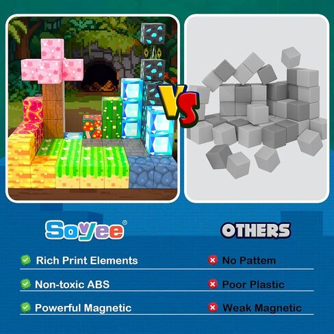 Magnetic Blocks 100PCS Magnetic Building Blocks Cubes Kids Boys Girls Toys for Ages 3-5 5-7 8-10 STEM Sensory Learning Building Magnet Toys 3-12 Year Old Girls Boys Birthday Gift in Saudi Arabia