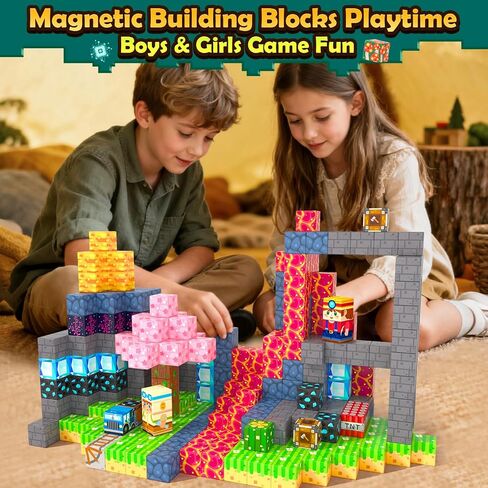 Magnetic Blocks 100PCS Magnetic Building Blocks Cubes Kids Boys Girls Toys for Ages 3-5 5-7 8-10 STEM Sensory Learning Building Magnet Toys 3-12 Year Old Girls Boys Birthday Gift in Saudi Arabia