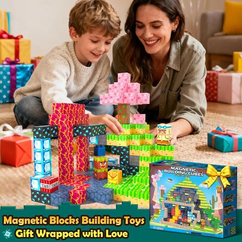 Magnetic Blocks 100PCS Magnetic Building Blocks Cubes Kids Boys Girls Toys for Ages 3-5 5-7 8-10 STEM Sensory Learning Building Magnet Toys 3-12 Year Old Girls Boys Birthday Gift in Saudi Arabia