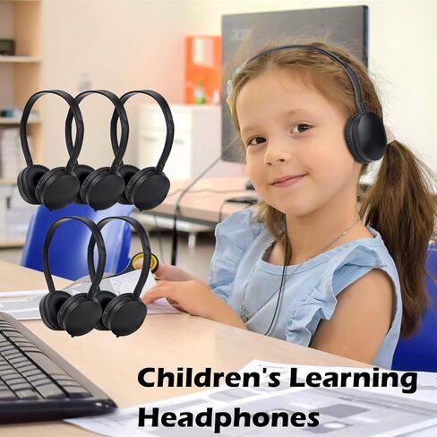 Bulk Classroom Headphones for Students Kids School 10 Pack Wholesale Headphones Class Set with 3.5mm Jack for Chromebook Laptop PC Computer Mixed Colors in Kuwait