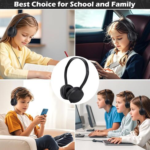 Bulk Classroom Headphones for Students Kids School 10 Pack Wholesale Headphones Class Set with 3.5mm Jack for Chromebook Laptop PC Computer Mixed Colors in Kuwait