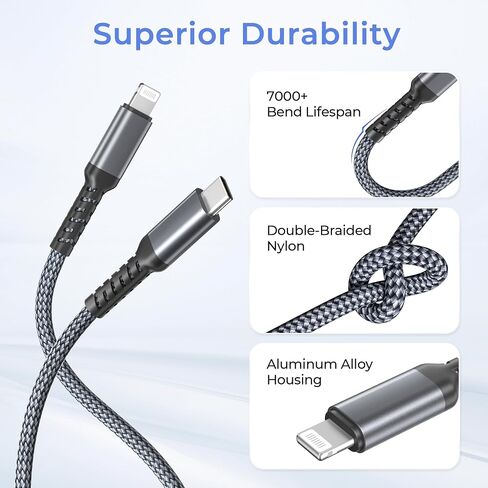 Basesailor USB C to Lightning Charger Cable 3.3FT in Saudi Arabia