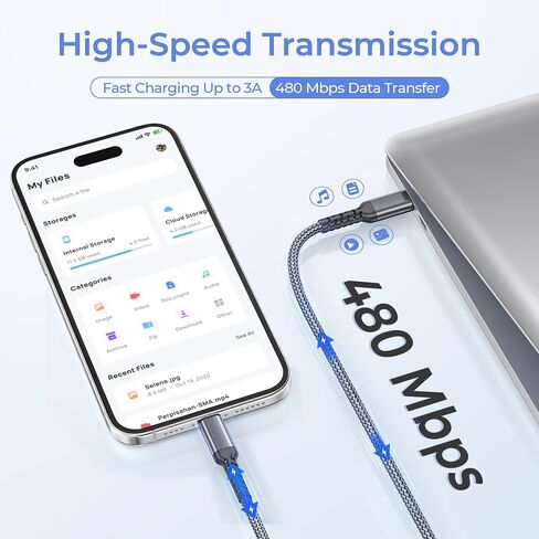Basesailor USB C to Lightning Charger Cable 3.3FT in Saudi Arabia