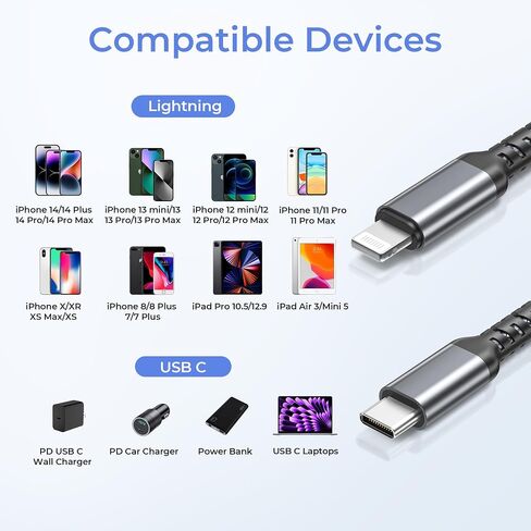Basesailor USB C to Lightning Charger Cable 3.3FT in Saudi Arabia