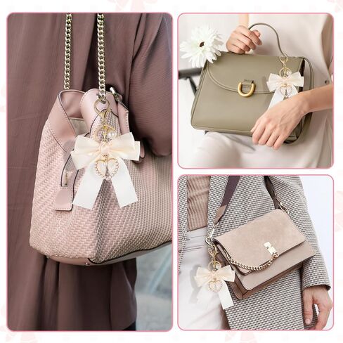 Bow keychain for presh Charm Cute Handbag Charms Bag bow charm for purse ، أقواس سلسلة مفاتيح أسناع المفاتيح BOWS BEARLANDS BASHAINS charms charms for women for the kains keys keys car keys in Saudi Arabia