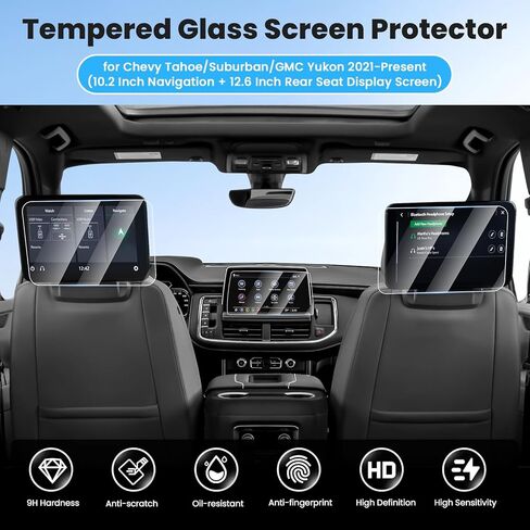 3PCS Screen Protector for 2025 2026 GMC Yukon 16.8 Inch Navigation + 11 Inch Dash + 8 Inch Rear Climate Control Screen, Tempered Glass Touchscreen Protector Navigation Screen Cover Protective Film in Kuwait