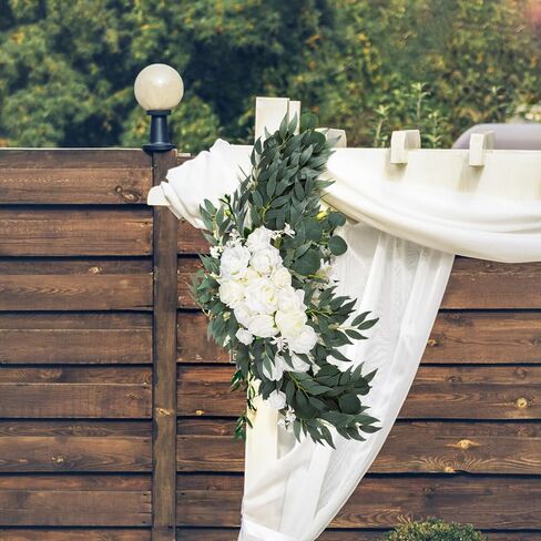 2 حزمة الزفاف قوس الزهور ، غنيمة الزاوية الاصطناعية ، ترتيبات الزفاف ديكور لاستقبال حفل DIY ، خلفية كرسي الطاولة الحبيبة ، حفلة ترحيب حفل مأدبة (بيضاء وردية) in Saudi Arabia