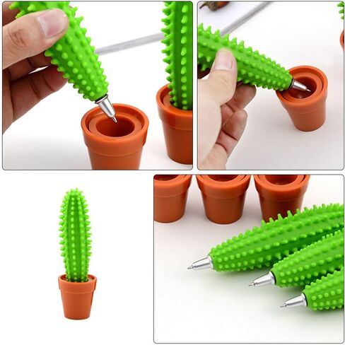 أقلام الصبار ، 3pcs Cactus Bonsai على شكل أقلام الدقة بالقرطاسية لطلاب المنازل المدرسية لطلاب المنازل المدرسية مستلزمات in Kuwait