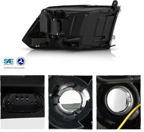 AKKON - For 2016-2018 Dodge Ram 1500 2500 3500 & 19-22 1500 Classic Projector LED Headlights OE Black Bazel in Saudi Arabia