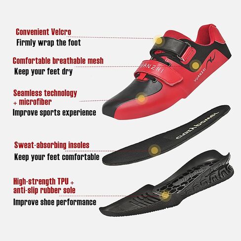 Squat Shoes Weightlifting & Deadlift Shoes for Men Women – Arch/Heel Support Non-Slip Footwear for Heavy Lifting, Powerlifting, Strength Training in Kuwait