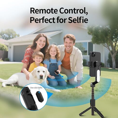 TOALLIN Gimbal Stabilizer for Smartphone, 3-Axis Phone Gimbal with AI Tracking, Gesture Control, Long Battery Life Stabilizer for iPhone & Android, Video Recording, Streaming, Travel Vlogging in Kuwait
