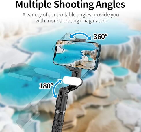 TOALLIN Gimbal Stabilizer for Smartphone, 3-Axis Phone Gimbal with AI Tracking, Gesture Control, Long Battery Life Stabilizer for iPhone & Android, Video Recording, Streaming, Travel Vlogging in Kuwait