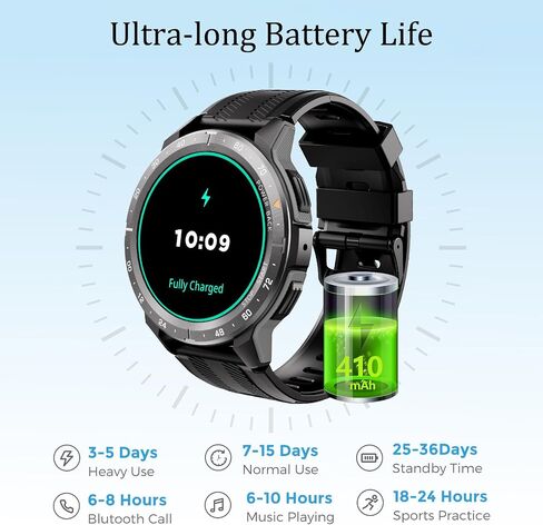 VIRAN Military Smart Watches for Men, 5ATM Waterproof Rugged Smart Watch with Bluetooth Call (Answer/Dial Call), Outdoor Fitness Tracker Watch with 100+ Sport Modes for Android and iOS (C21Pro-Black) in Saudi Arabia