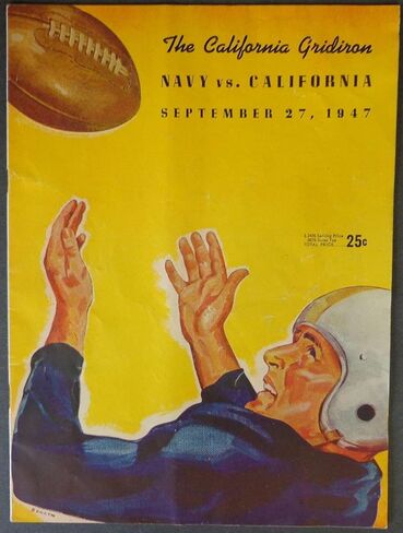 September 27, 1947 vs California Vintage Football Game Program 190070 - College Programs in Saudi Arabia