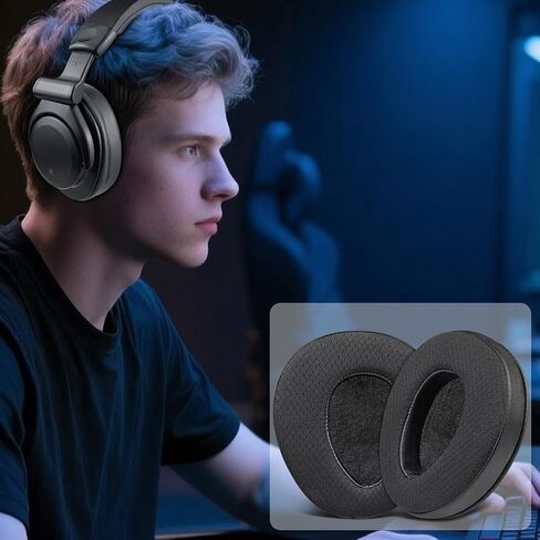 Soulwit Mesh Fabricpads استبدال Sony MDR-CD350/CD450/CD550/V600/V900/V900HD/Z600/Z900/7509/7509HD ، وسادات الأذن مع رغوة ذاكرة عالية الكثافة-أسود-أسود in Saudi Arabia