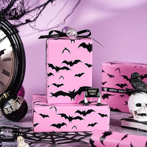 WRAPAHOLIC Kraft Halloween Wrapping Paper - Mini Roll - 17 Inch x 16.5 Feet - Vintage Medical Wrapping Paper for Halloween Deco, Birthday Gift Wrap in Saudi Arabia