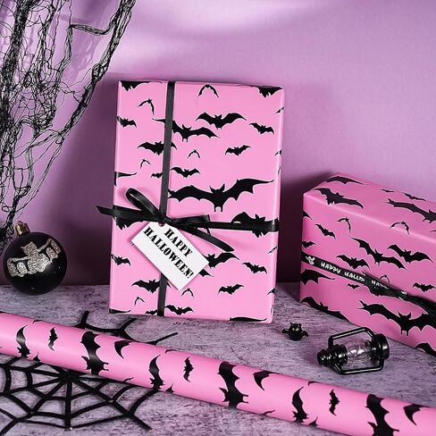 WRAPAHOLIC Kraft Halloween Wrapping Paper - Mini Roll - 17 Inch x 16.5 Feet - Vintage Medical Wrapping Paper for Halloween Deco, Birthday Gift Wrap in Saudi Arabia