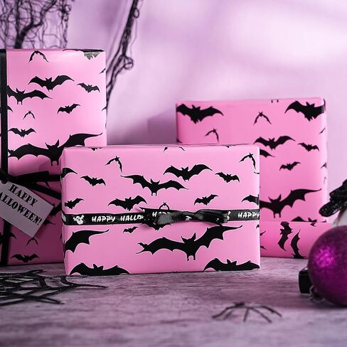 WRAPAHOLIC Kraft Halloween Wrapping Paper - Mini Roll - 17 Inch x 16.5 Feet - Vintage Medical Wrapping Paper for Halloween Deco, Birthday Gift Wrap in Saudi Arabia