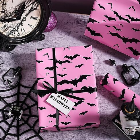 WRAPAHOLIC Kraft Halloween Wrapping Paper - Mini Roll - 17 Inch x 16.5 Feet - Vintage Medical Wrapping Paper for Halloween Deco, Birthday Gift Wrap in Saudi Arabia