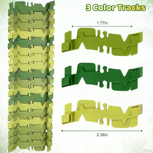 Dinosaur Toys for Kids 3-5, 266 PCS Create A Dinosaur World Road Race Tracks, Flexible Train Track Set with 2 Cool Race Cars and 6 Dinosaurs, Birthday Gifts 3-6 Year Old Boys Girls in Saudi Arabia