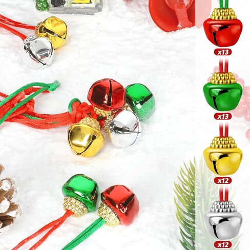 Jingle Bell Necklaces, Multicolor Bell Christmas Decor, Hanging Holiday Bell Set Jingle Bell Necklace Bulk in Saudi Arabia