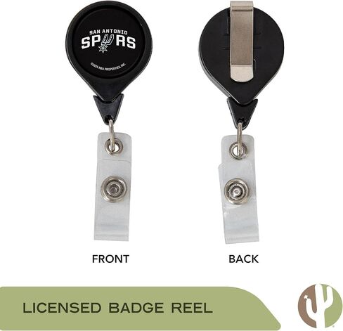 Desert Cactus San Antonio Spurs Retractable Badge Holder NBA ID Reel with Ticket Clip for Lanyard, Work, School & Office Access (Design C) in Saudi Arabia