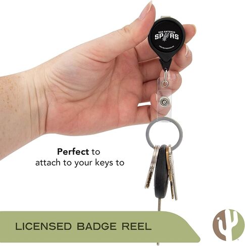 Desert Cactus San Antonio Spurs Retractable Badge Holder NBA ID Reel with Ticket Clip for Lanyard, Work, School & Office Access (Design C) in Saudi Arabia