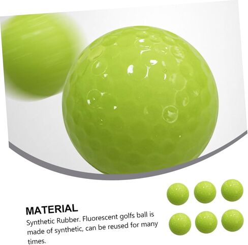 BESPORTBLE 6pcs Luminous Golf Balls for Night Use Durable Fluorescent Training Balls Automatic Light-Absorbing Design for Day and Night Golfing Activities in Saudi Arabia
