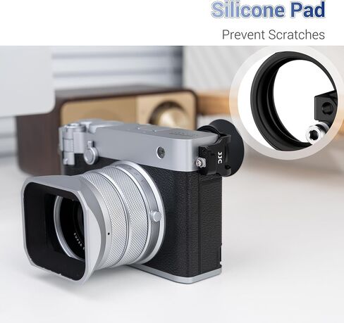 Extended GFX 100RF GFX100RF Eyecup Eyepiece, Round Soft Silicon Viewfinder Eye Cup Eyeshade Cover Protector for Fujifilm Fuji GFX 100 RF Camera, with Camera Strap Hole, Block Stray Lighting - Silver in Saudi Arabia