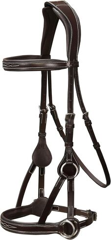 Exion 'Astra' Sidepull Bridle with Rubber Reins (Black, Full) in Saudi Arabia