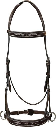 Exion 'Astra' Sidepull Bridle with Rubber Reins (Black, Full) in Saudi Arabia
