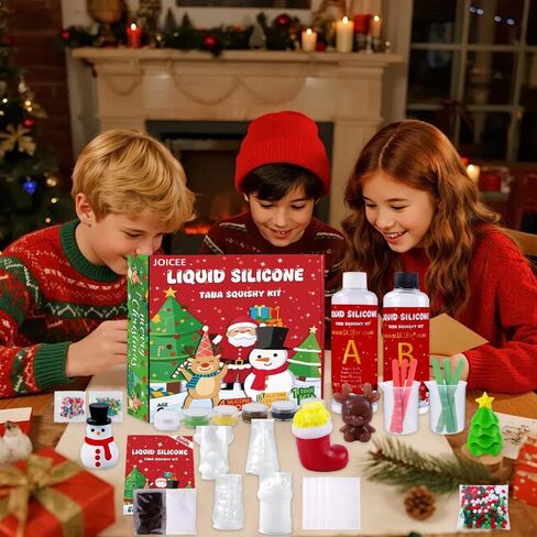 طقم Joice Taba Squishy ، DIY Squishy Making Kit 18oz 1: 1 AB Silecone السائل مع 6 قوالب لصنع مُصنعات صانع Super Sweat الخاصة بك. in Kuwait