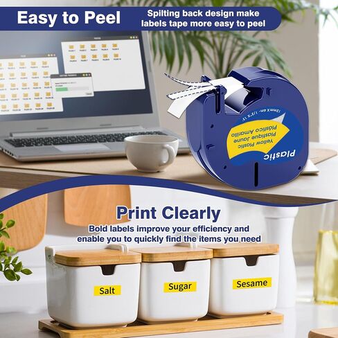 10-Pack Replace for Dymo Letratag Refills 91331 White Plastic Label 1/2" x 13', Compatible with Dymo Label Maker Refills 12mm x 4m, Compatible for LT-200B LT-100H LT-100T QX50 in Kuwait