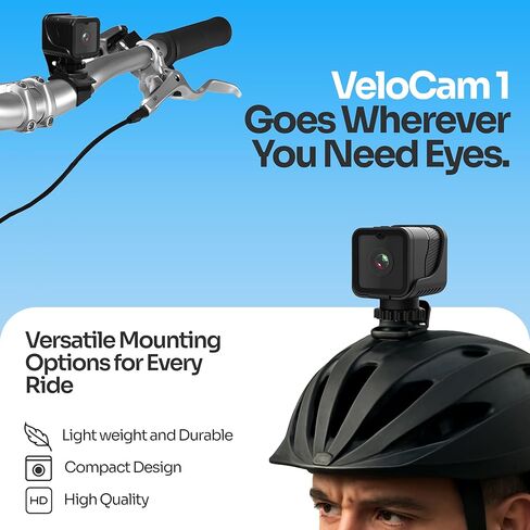 Tirol VeloCam 2.0 – Ultra-Light Action Camera for Cyclists – Helmet & Bike Mount – Full HD Video – Upgraded GoPro-Style Swivel Mount – and Universal Cycling Mount – Ideal for Cyclists or Action in Kuwait