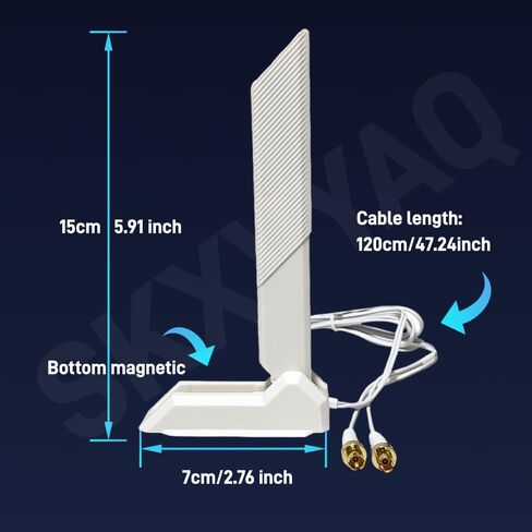 for ASUS WiFi 7 Antenna Magnetic 2.4G 5G 6G WiFi 6E WIFI7 for ROG Strix Z790 Z790-E Z790-A Z790-F Wi-Fi 7 Gaming Motherboard PC Desktop Computer with New Interface White Black (Black) in Kuwait