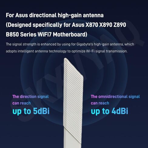 for ASUS WiFi 7 Antenna Magnetic 2.4G 5G 6G WiFi 6E WIFI7 for ROG Strix Z790 Z790-E Z790-A Z790-F Wi-Fi 7 Gaming Motherboard PC Desktop Computer with New Interface White Black (Black) in Kuwait