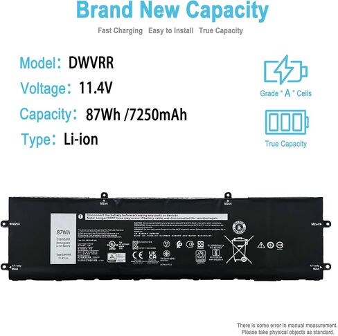 63WH RJ40G بطارية الكمبيوتر المحمول البديل لدقة Dell 15 3560 Latitude 14 5420 Latitude 15 5520 Series P137G P137G001 P104F P104F001 M033W WY9DX 01K2CF 0M3KCN 075X16 0WK3F1 005R42 3941MAH in Saudi Arabia