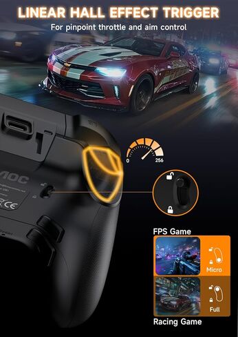 وحدة تحكم الألعاب AOC متوافقة مع الكمبيوتر الشخصي ، iOS ، Hall Effect Stick/Trigger in Kuwait