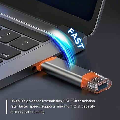 FINEANDENG Grey USB3.0 SD/TF Card Reader USB3.0 SD & Micro SD Dual Slot USB-A & USB-C Dual Plug Card Reader for Laptops (USB-A & USB-C Pulg) in Saudi Arabia