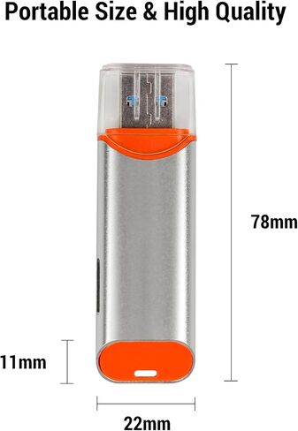 FINEANDENG GRAY USB3.0 SD/TF CARD Reader USB3.0 SD & MICRO SD SD DUAL SLOT USB-A & USB-C قارئ بطاقة توصيل مزدوجة لأجهزة الكمبيوتر المحمولة (USB-A & USB-C PULG) in Saudi Arabia