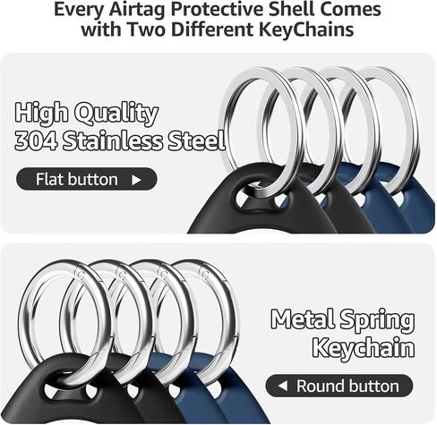 for Airtag Holder for Air Tag Case with Keychain, TPU Waterproof for Air Tag Case with Metal Key Rings，for Airtag Accessories for Apple Item Finder Tracker, 2 Pack Black+White in Saudi Arabia
