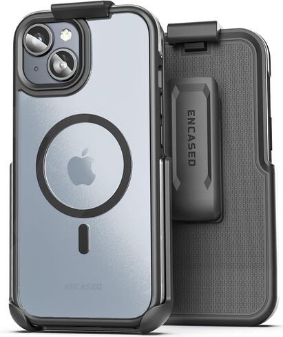 مغلف لعلاج هاتف iPhone Air Frosted مع حزام حزام مقطع - متوافق مع Magsafe - غطاء هجين مغناطيسي مع حماية كاملة العدسة (أسود) in Kuwait