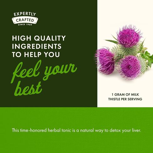 Swanson Milk Thistle - ملحق دعم الكبد العشبي - الصيغة الطبيعية تساعد على الحفاظ على الصحة والرفاهية بشكل عام - (100 كبسولة ، 500 ملغ لكل منهما) (2 عبوة) in Kuwait