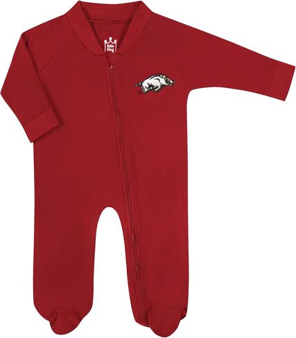 Little King NCAA Long Sleeve Full Zip Footed Romper With Embroidered Team Logo-Sizes 0-3M 3-6M 6-9M in Saudi Arabia